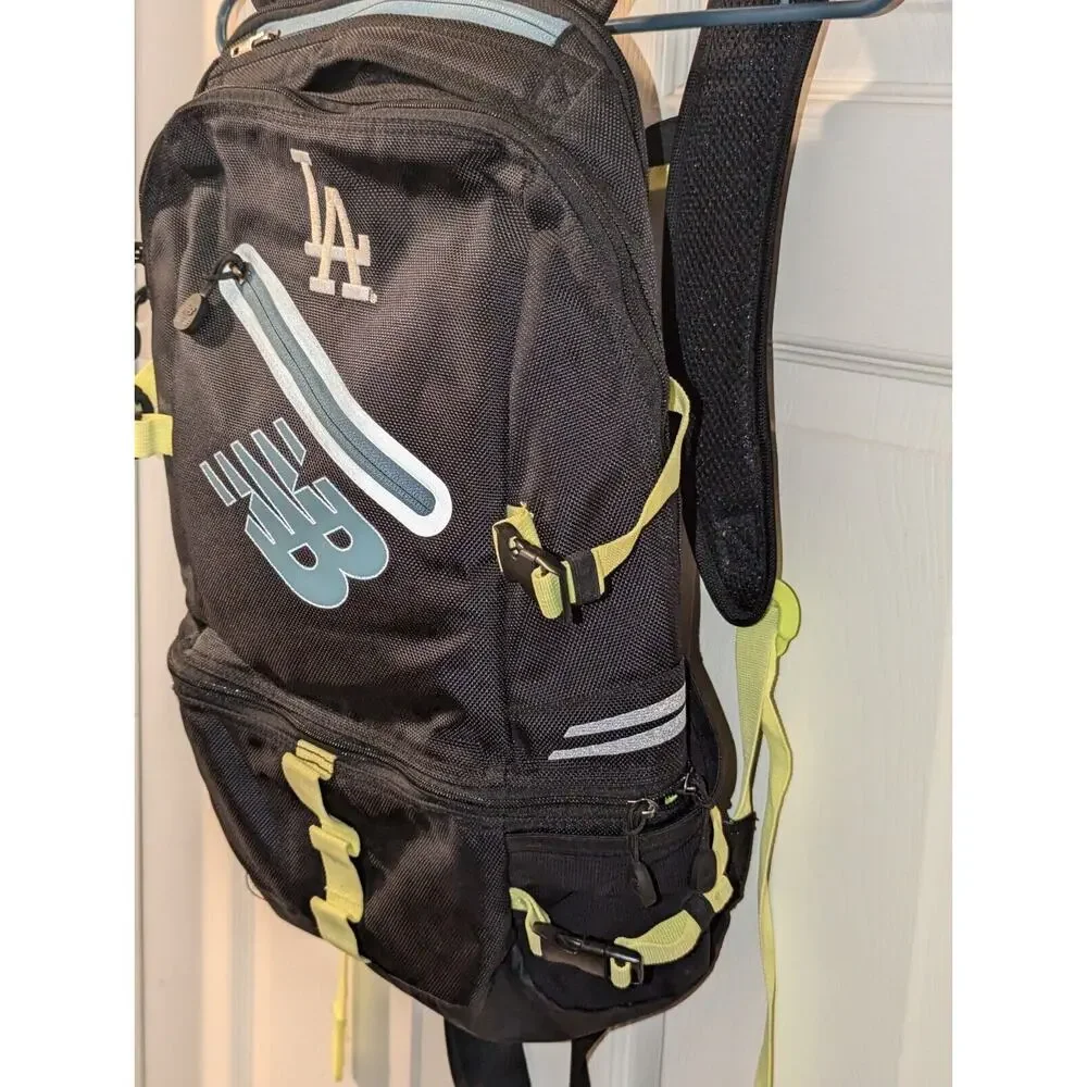 New Balance backpack LA Dodgers Logo Running Track Bag Black Yellow Hydration